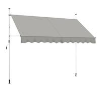Yaheetech Tenda da Sole per Balcone Esterno Veranda a Bracci Estensibili con Manovella Regolabile Telo Avvolgibile Retrattile Resistente ai Raggi UV Telaio Telescopico 300 x 120 cm Grigio Chiaro