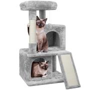 Yaheetech Tiragraffi Albero per Gatti con Trespolo Grande 91 cm Gioco Giocattolo per Gatti 49 x 45,5 x 91 cm Grigio Chiaro