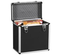 Yaheetech Valigetta Porta LP Vinili con Capacità 50 Dischi Valigia Custodia per Trucchi Gadget 35 x 20 x 36 cm Nera