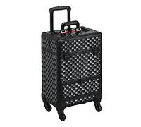 Yaheetech Valigia Trolley Make Up da Trucco Professionale 4 Vassoi Beauty Case da Viaggio per Estetista Nera