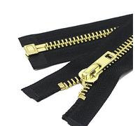 YaHoGa #10 - Cerniera separatrice in ottone da 61 cm, cerniera in metallo resistente, per giacche, cucito, cappotti, artigianato (61 cm, ottone