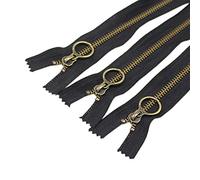 YaHoGa 10 pezzi 28 cm cerniere in metallo ottone antico non separabile #5 nero cerniera metallica a cerniera cerniera per Tailor Couture Artigianato borsa abbigliamento