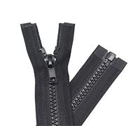 YaHoGa 2 cerniere in plastica, 15 cm, 5 mm, separabili per giacca - nero (15 cm)