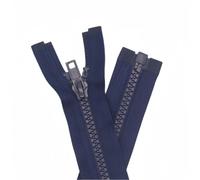YaHoGa 2 pezzi 100 cm cerniera plastica 5 mm divisibile chiusura lampo per giacche blu scuro