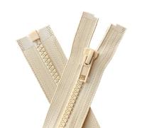 YaHoGa 2 pezzi 25 cm cerniera plastica 5 mm divisibile chiusura lampo per giacche beige