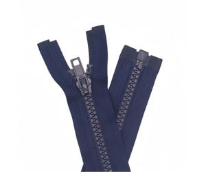 YaHoGa 2 pezzi 50 cm cerniera plastica 5 mm divisibile chiusura lampo per giacche blu scuro