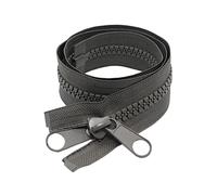 YaHoGa 2 pezzi 60 cm #10 grande cerniera plastica divisibile chiusura lampo con doppia trazione per tende copertura sacco a pelo (DP grigio)