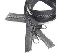 YaHoGa 2 Pezzi 60 cm #10 separare Grandi plastica Cerniere Lampo Nastro Nero con Doppio Linguetta Slider per Cucire, Sacco a Pelo, Barca, Tela, Copertura, Trampolino, Cuccia, Tenda