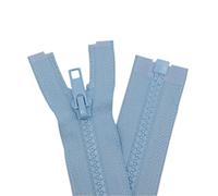 YaHoGa 2 pezzi 65 cm cerniera plastica 5 mm divisibile chiusura lampo per giacche blu chiaro