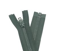 YaHoGa 2 pezzi 70 cm cerniera plastica 5 mm divisibile chiusura lampo per giacche verde oliva