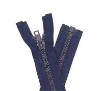 YaHoGa 2 pezzi 78 cm cerniera plastica 5 mm divisibile chiusura lampo per giacche blu scuro