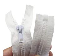 YaHoGa 2 pezzi 90 cm cerniera plastica 5 mm divisibile chiusura lampo per giacche bianche (90 cm)