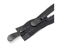 YaHoGa 55 cm #8 cerniera plastica divisibile a 2 vie, cerniera nera per cappotto, giacche (RZTW 55 cm)