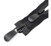 YaHoGa 65 cm #15 cerniera lampo molto grande in plastica cerniera con doppio cursore, nero, cerniera robusta per piumino, cappotto invernale, giubbotti invernali pesante (molto grossa)
