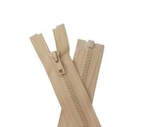 YaHoGa Set di 2 cerniere separabili in plastica da 5 mm - 70 cm - Per giacche - Beige