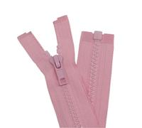 YaHoGa Set di 2 chiusure lampo da 35 cm in plastica da 5 mm separabili per giacche rosa