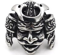 YAHOYA Anelli da Uomo di Marca di Lusso Anelli di Gioielli da Uomo in Acciaio Inossidabile Casco da Samurai Giapponese Bushido Warrior Punk Rings per Le Donne