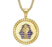 YAHOYA Classico Antico Egitto Faraone Tutankhamon Maschera Medaglia Pendente Collana Accessori Gioielli Amuleto Uomo