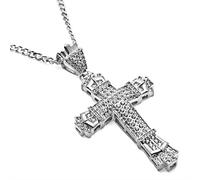 YAHOYA Collana Ciondolo della Croce Cristiana della Moda Religiosa per Coppie intarsiata Aaazircon Ciondolo Moda Fascino Festa Gioielli