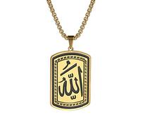 YAHOYA Collana degli Uomini di Dio Allah, Collana Pendente in Acciaio Inossidabile Regalo Musulmano Islamico, profeta Maometto