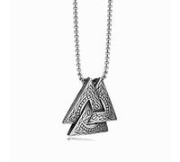 YAHOYA Collana Pendente Valknut vichinga per Uomini in Acciaio Inossidabile norreno Odin Valhalla Berserker Death Jewelry