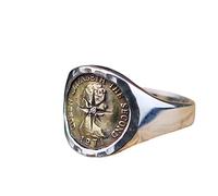 YAHOYA Design Creativo Fatto a Mano Moneta Argento Colore Anello Moda Tendenza Elizabeth Ottone Moneta Apertura Regolabile Anello Gioielli Accessori