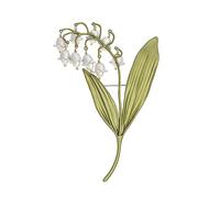 YAHOYA Designer Nuovo Stile Pastorale Temperamento Mughetto della Valle Spilla Perla Mughetto della Valle Foglia Verde Pianta Gioielli Accessori