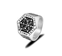 YAHOYA Ebraismo Medievale Rune Albero della Cabala Anelli Uomo Acciaio Inossidabile Retro Vichinghi Finger Ring Norse Vegvisir Pagan Talisman Gioielli