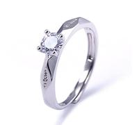 YAHOYA Fashion Zircon Coppia Anelli per Gli Amanti Lettering Simpatico Regolabile Il Suo re La Sua Regina Anelli di Fidanzamento per FEDI Nuziali