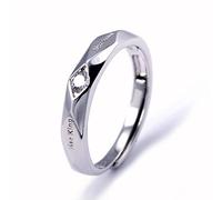 YAHOYA Fashion Zircon Coppia Anelli per Gli Amanti Lettering Simpatico Regolabile Il Suo re La Sua Regina Anelli di Fidanzamento per FEDI Nuziali