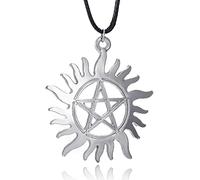 YAHOYA Fierce Ghost Evil Spirit Supernatural Dean Sun Flower Pentagram Combination Necklace Retro Pendant Collana per Gioielli da Uomo