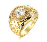YAHOYA Grande Ampio Matrimonio Uomini Anelli Moda Dubai Oro Giallo Colore Bianco Cubic Zirconia Anelli per Le Donne Boho Retro Gioielli
