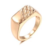 YAHOYA Hot Fashion Lucido Uomo Anello Oro Rosa Semplice Anello Quadrato per Donne Alta qualità Gioielli Quotidiani