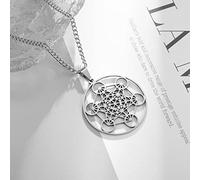 YAHOYA Metatron Pendente Uomo Donna Arcangelo Re Salomone Sigillo Collana in Acciaio Inossidabile Geometrico Ritaglio Catena Amuleto Gioielli