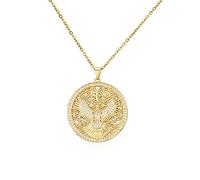 YAHOYA Squisito Cavo CZ Santo Spirito Medaglia Collana Ciondolo per Le Donne Oro Colore Catena Corta Collana amuleto Gioielli Regalo di Compleanno