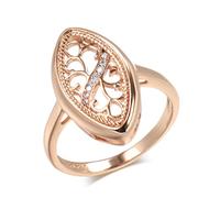 YAHOYA Trend 585 Anello in Oro Rosa per Le Donne Micro Cera intarsio zircone Naturale Fiore Cavo Sposa Etnica Anello Gioielli Vintage