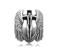 YAHOYA Trendy Eleganti Angeli caduti promettono Anelli per Gli Uomini romantiche Donne Colore Oro Acciaio Inossidabile Dito Gioielli Accessori Punk