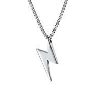 YAHOYA Uomini Lightning Pendente Collana in Acciaio Inossidabile Bolt Thunder Flash Charm Gioielli Maschili