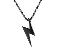YAHOYA Uomini Lightning Pendente Collana in Acciaio Inossidabile Bolt Thunder Flash Charm Gioielli Maschili