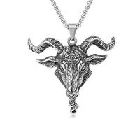 YAHOYA Viking Lucifer Satan RAM Collana Vintage Punk Eye of Truth Ciondolo da Uomo Gothic Demon Satana Trend Jewelry