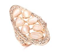 YAHOYA Vintage Grande Ovale Opale Pietra Anello per Le Donne 585 Oro Rosa Colore Fidanzamento Gioielli da Sposa Bague Anel