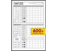 Yahtzee Game Score Sheets: Large Print Pad with 600+ Game Cards Score Keeper Book for Dice Games, Family Game Night, Travel, and Party Fun