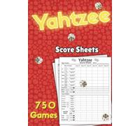 Yahtzee Score Pads: Large Print 6x9 Travel Size Score Sheets for Easy Scorekeeping | 125 Pages (750 Games) | Clear Design Score Book