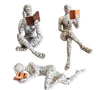 Yahu Lando 3 statuette da donna che leggono, statua pensatrice, decorazione moderna per libreria, scultura estetica, decorazione astratta moderna su mensola, tavolo, scrivania, per soggiorno, ufficio,