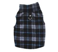 YAHU Vestiti per Cani da Compagnia in Caldo Pile Scozzese Vintage Autunno Inverno Gilet Ispessito Cappotto Cani di Taglia Piccola e Media Costume Caldo Anello di trazione