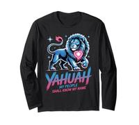 Yahuah Leone di Giuda Fede ebraica Yashrael Design Maglia a Manica