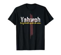 Yahweh Ogni respiro pronuncia Il Suo Nome Christian Cross Design Maglietta
