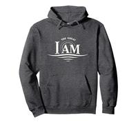 Yahweh The Great I AM - Fede ispiratrice Opera d'Arte Felpa con Cappuccio, Unisex per Adulti, Grigio Scuro, S