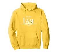 Yahweh The Great I AM - Fede ispiratrice Opera d'Arte Felpa con Cappuccio, Unisex per Adulti, Limone, S