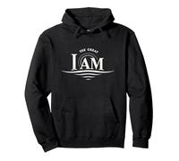 Yahweh The Great I AM - Fede ispiratrice Opera d'Arte Felpa con Cappuccio, Unisex per Adulti, Nero, M